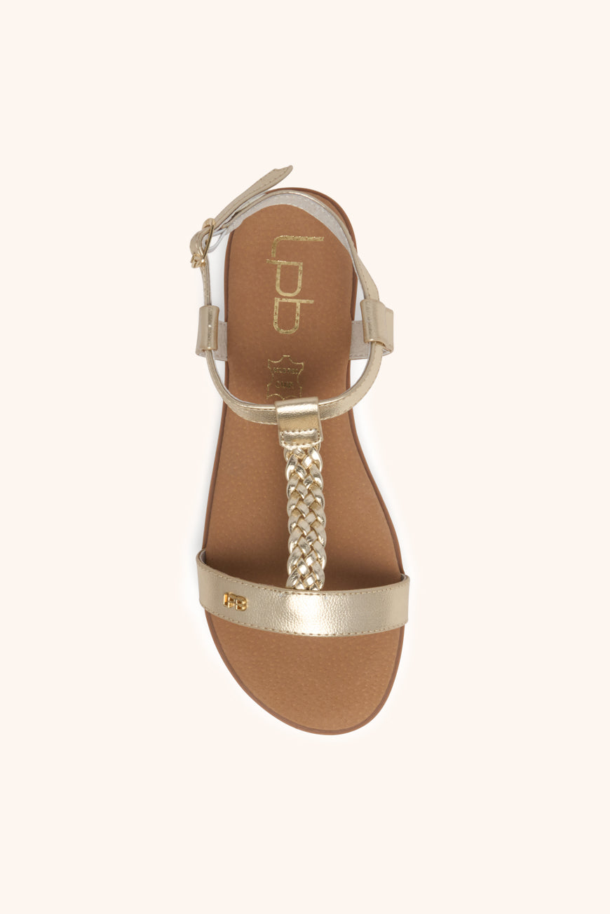 SANDALES LIE CHAMPAGNE METAL