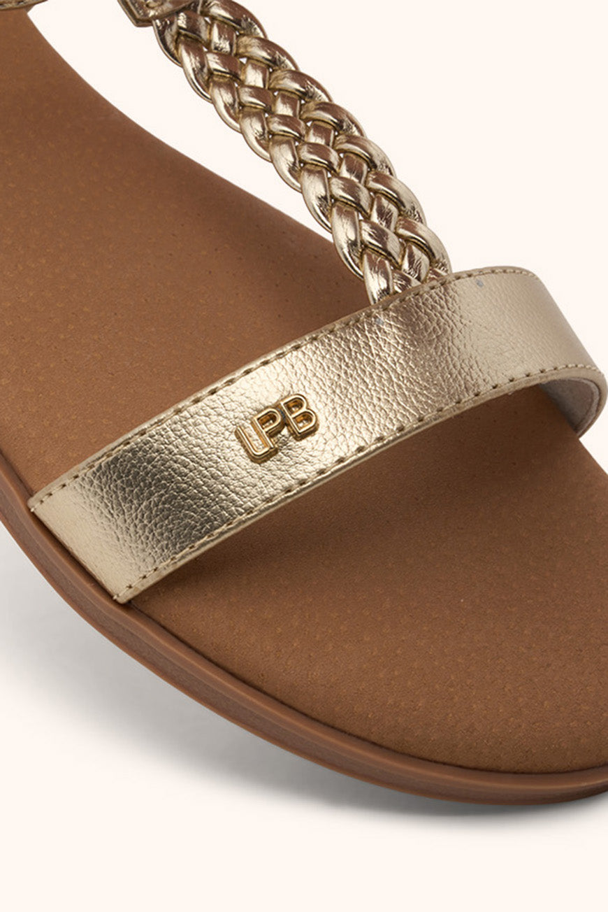 SANDALES LIE CHAMPAGNE METAL