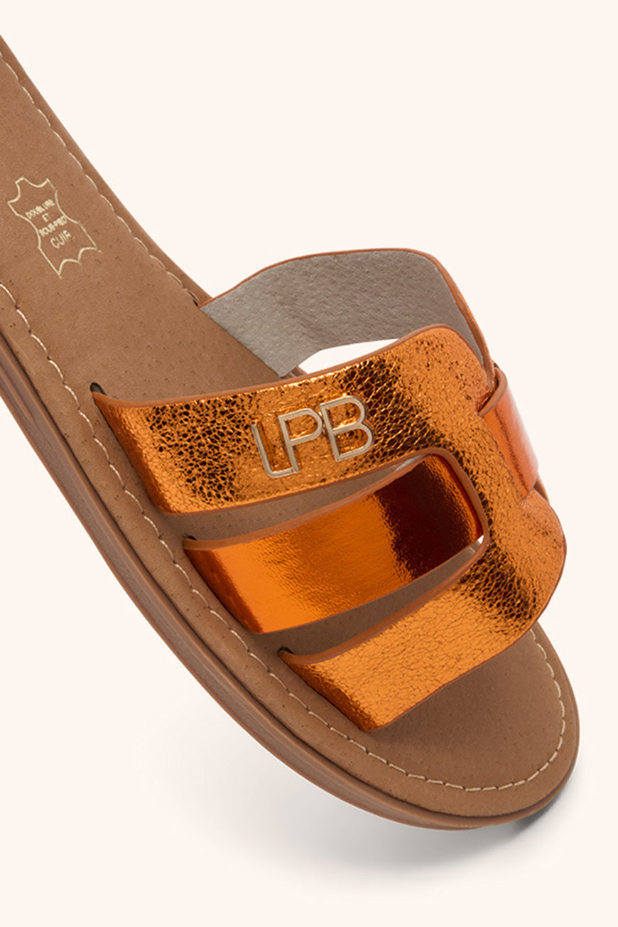 MULES LINA ORANGE METAL