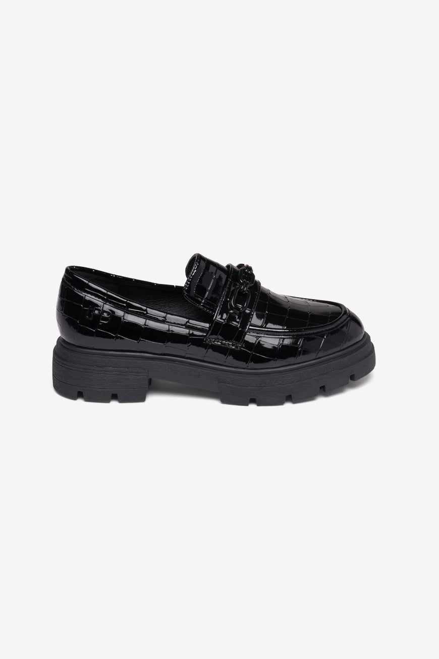 DERBIES NOIR CROCO MATEA