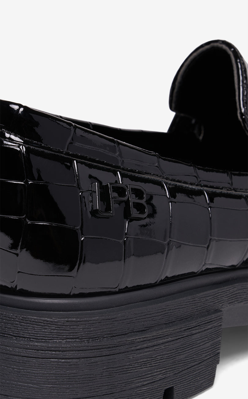 DERBIES NOIR CROCO MATEA