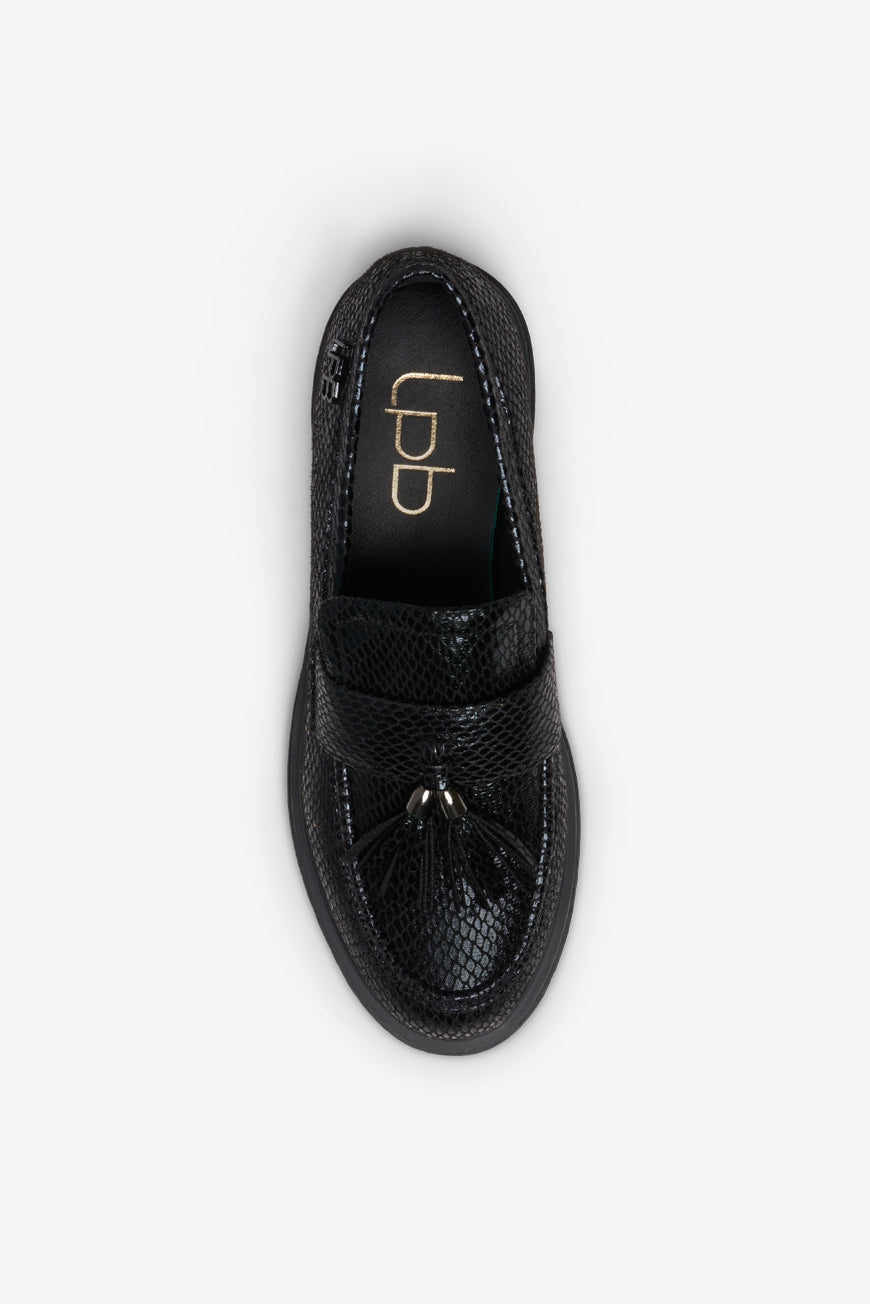 DERBIES NOIR SNAKE MONA