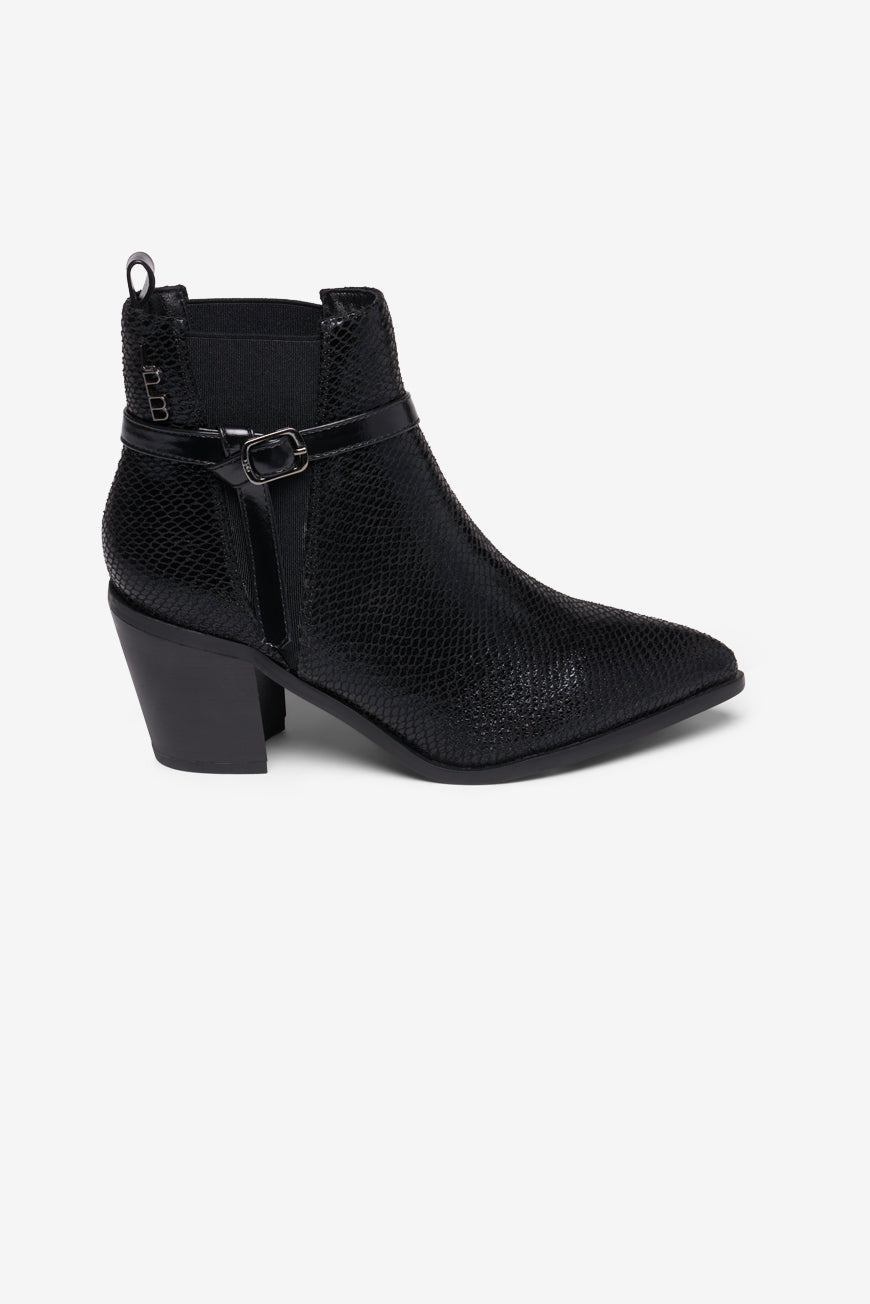 BOTTINES NOIR SNAKE JANKA