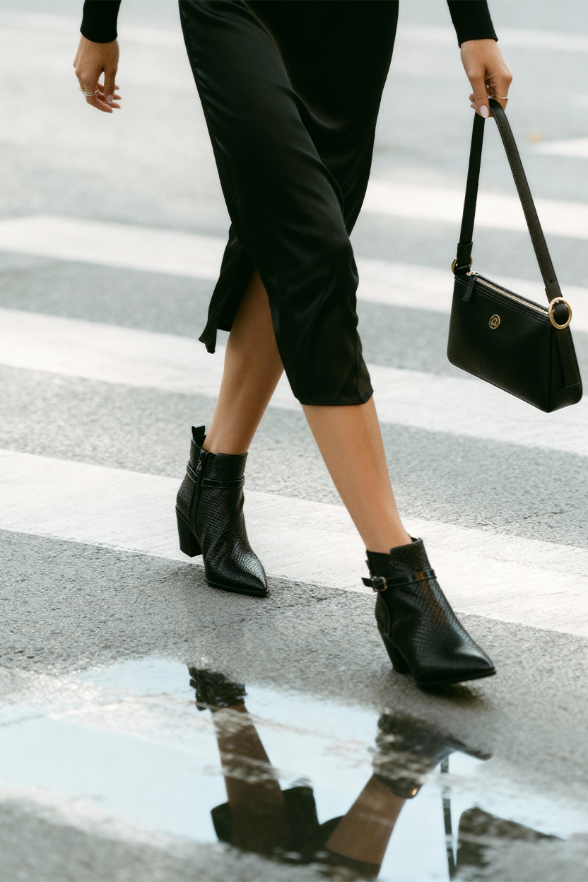 BOTTINES NOIR SNAKE JANKA