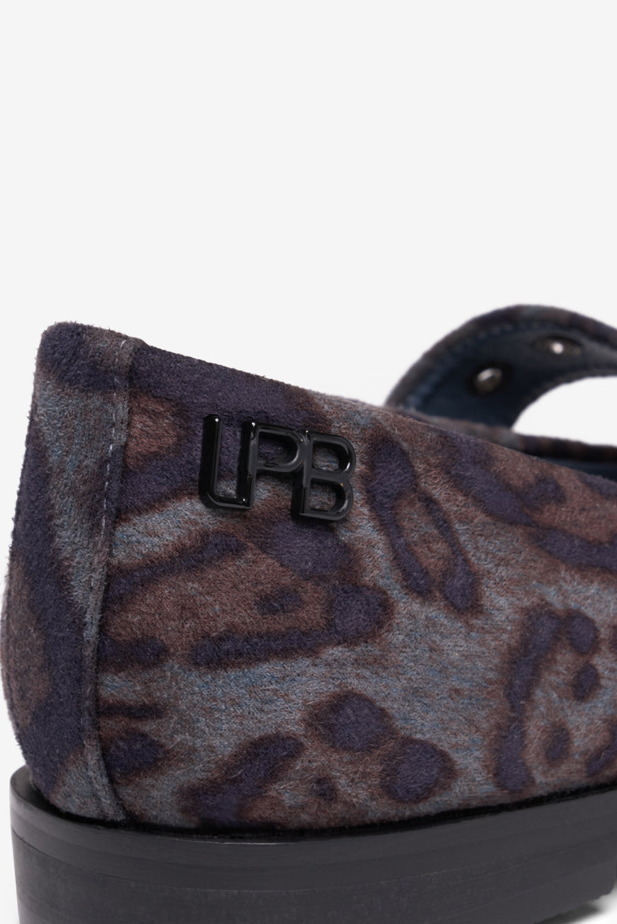 BALLERINES BLEU LEOPARD MISSY