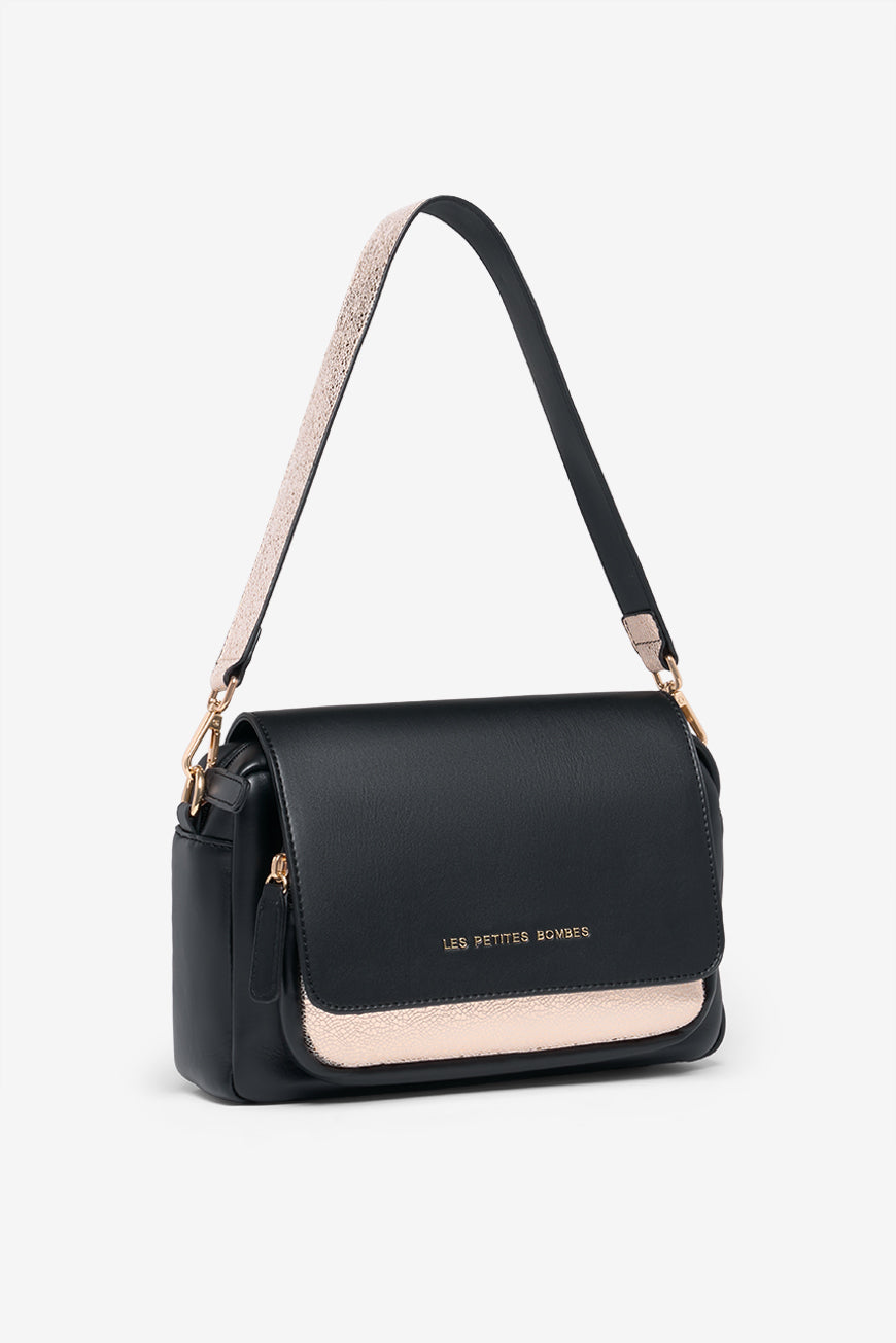 SAC A MAIN NOIR DORE MARIETTA