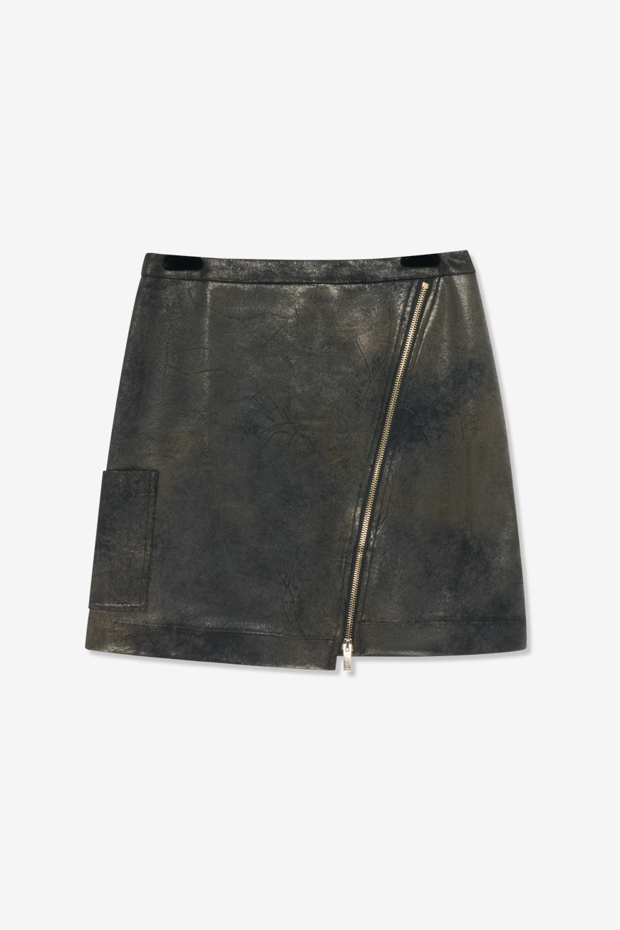 JUPE COURTE ZIPPEE SIMILICUIR MINNIE