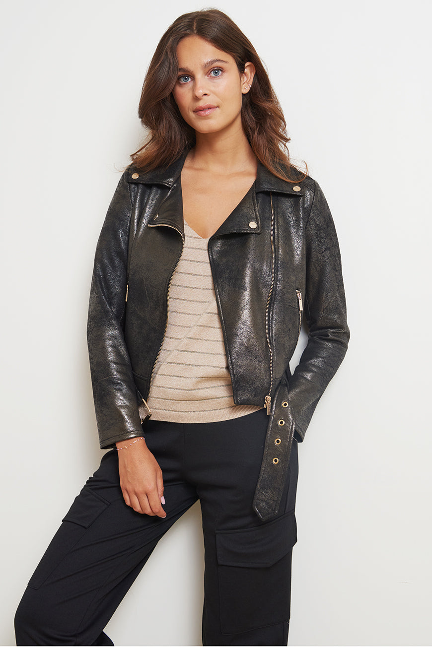 VESTE PEFECTO CEINTURE ARMELLE