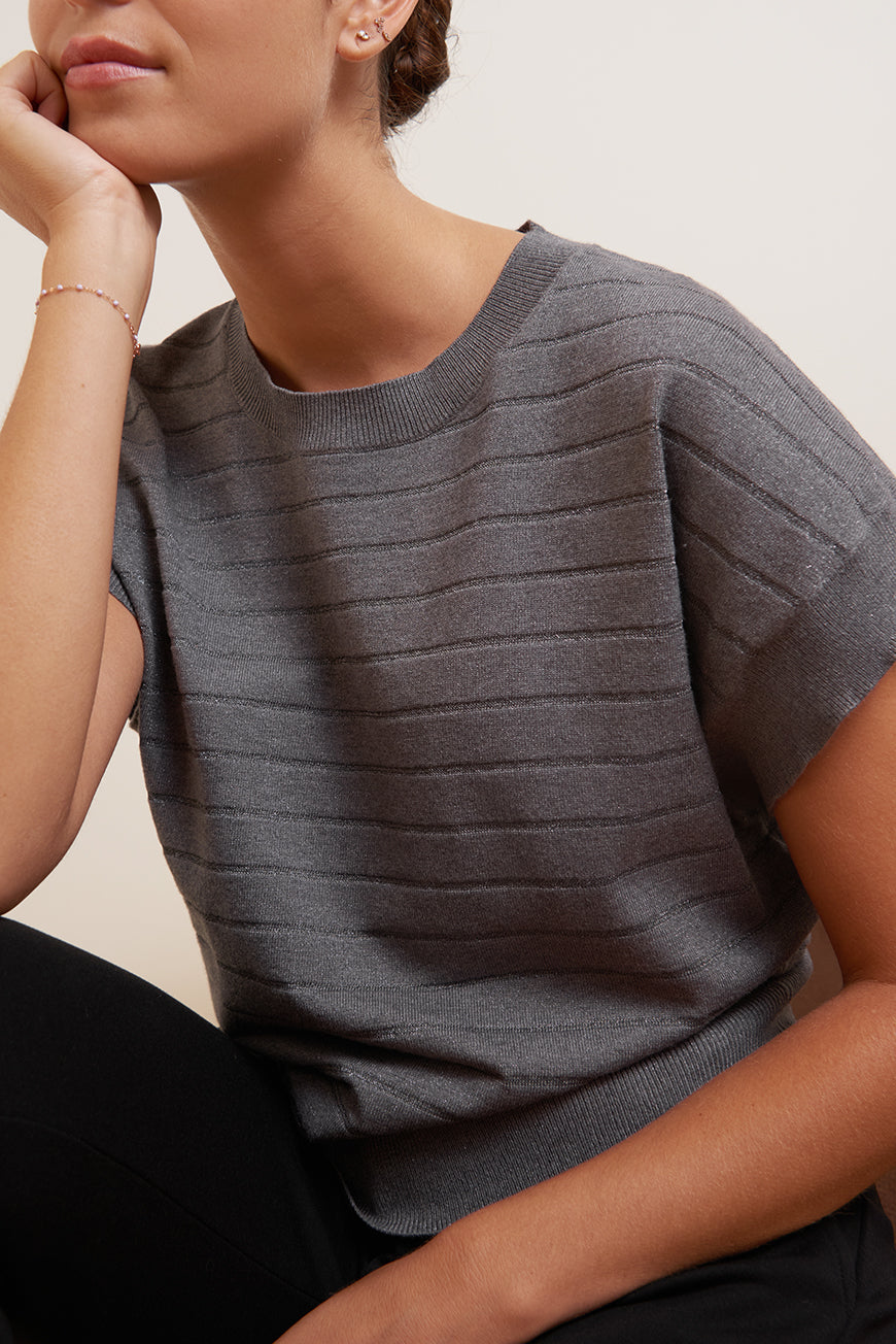 PULL RAYE MANCHES COURTES JELILA