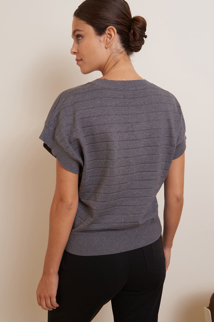 PULL RAYE MANCHES COURTES JELILA