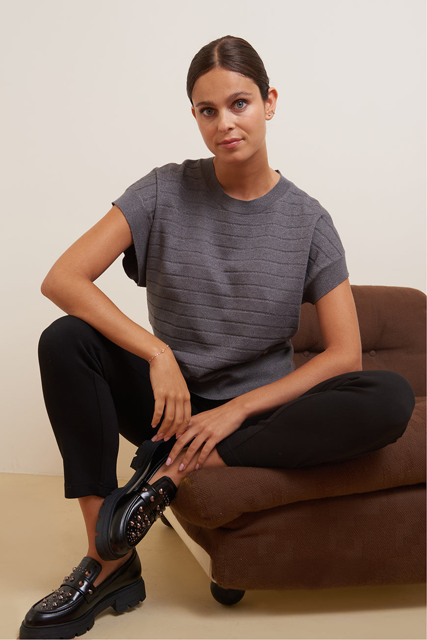 PULL RAYE MANCHES COURTES JELILA