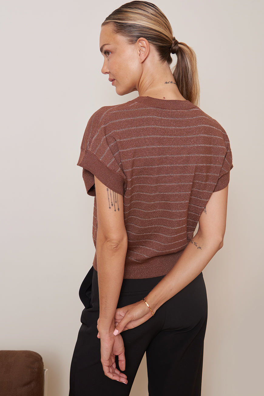 PULL RAYE MANCHES COURTES JELILA