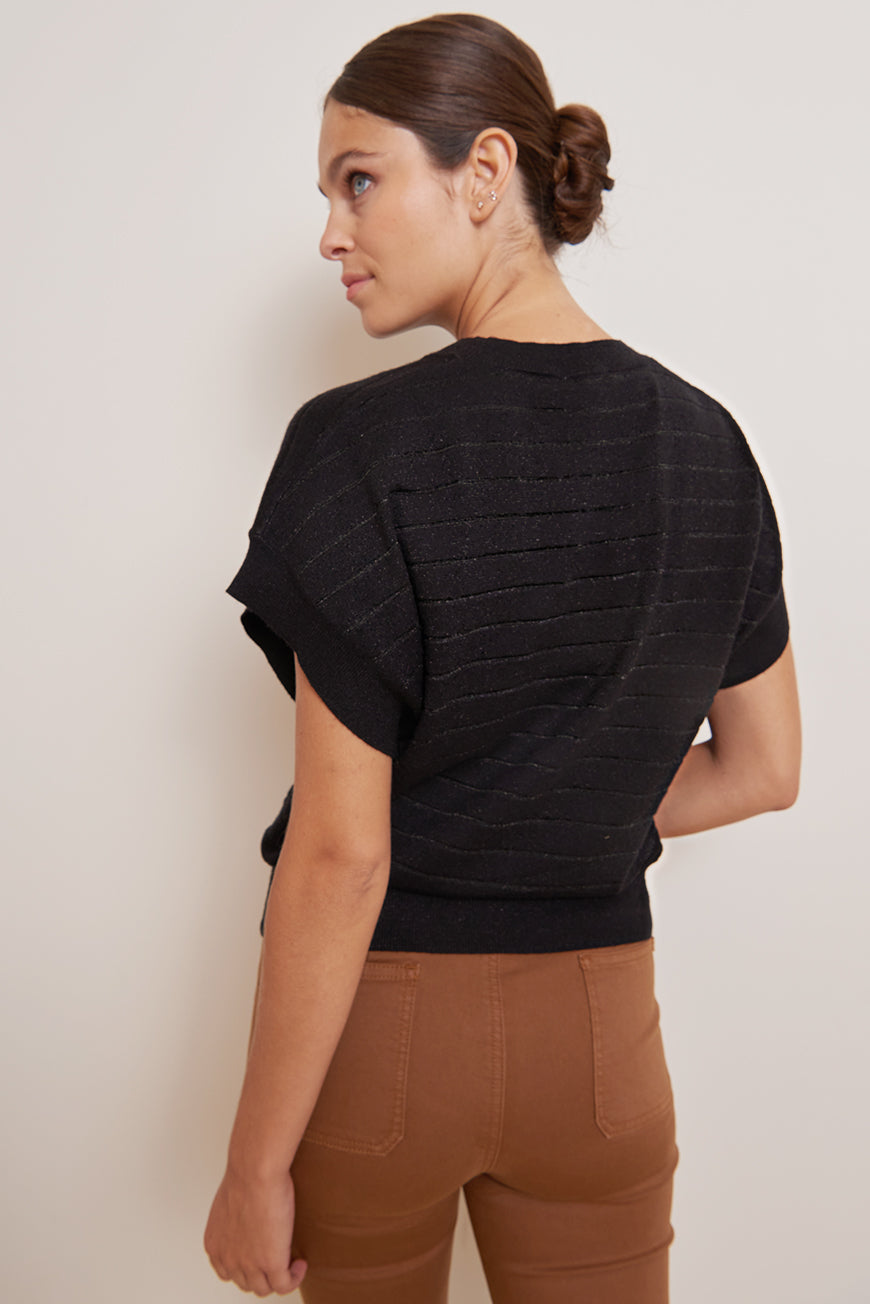 PULL RAYE MANCHES COURTES JELILA