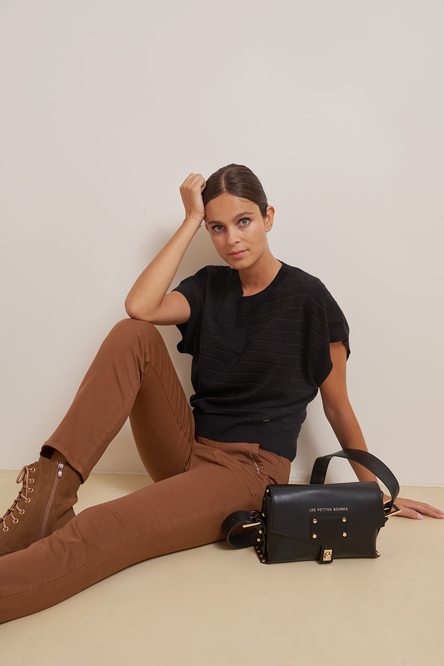 PULL RAYE MANCHES COURTES JELILA