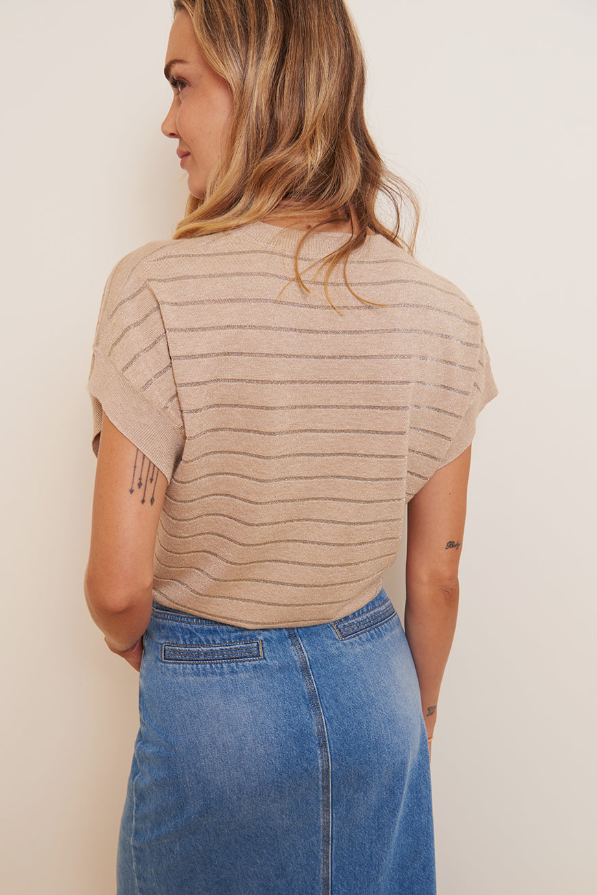 PULL RAYE MANCHES COURTES JELILA