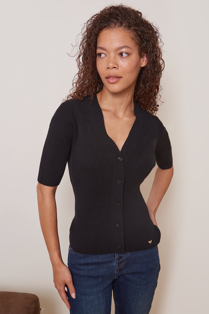 GILET DROIT COL V MELODY LES PETITES BOMBES - Main Image