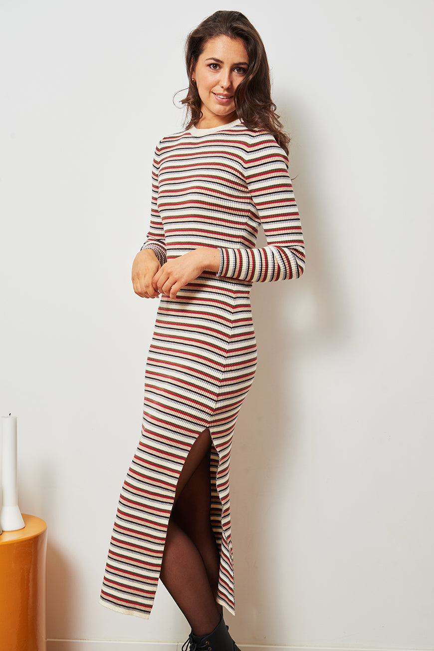 ROBE JANIG RAYURES MULTICO