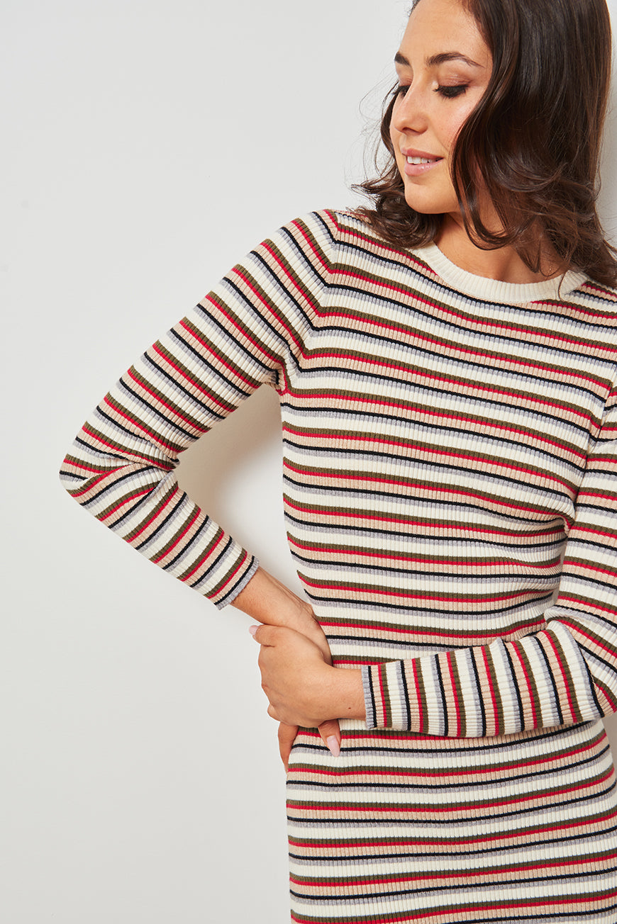ROBE JANIG RAYURES MULTICO