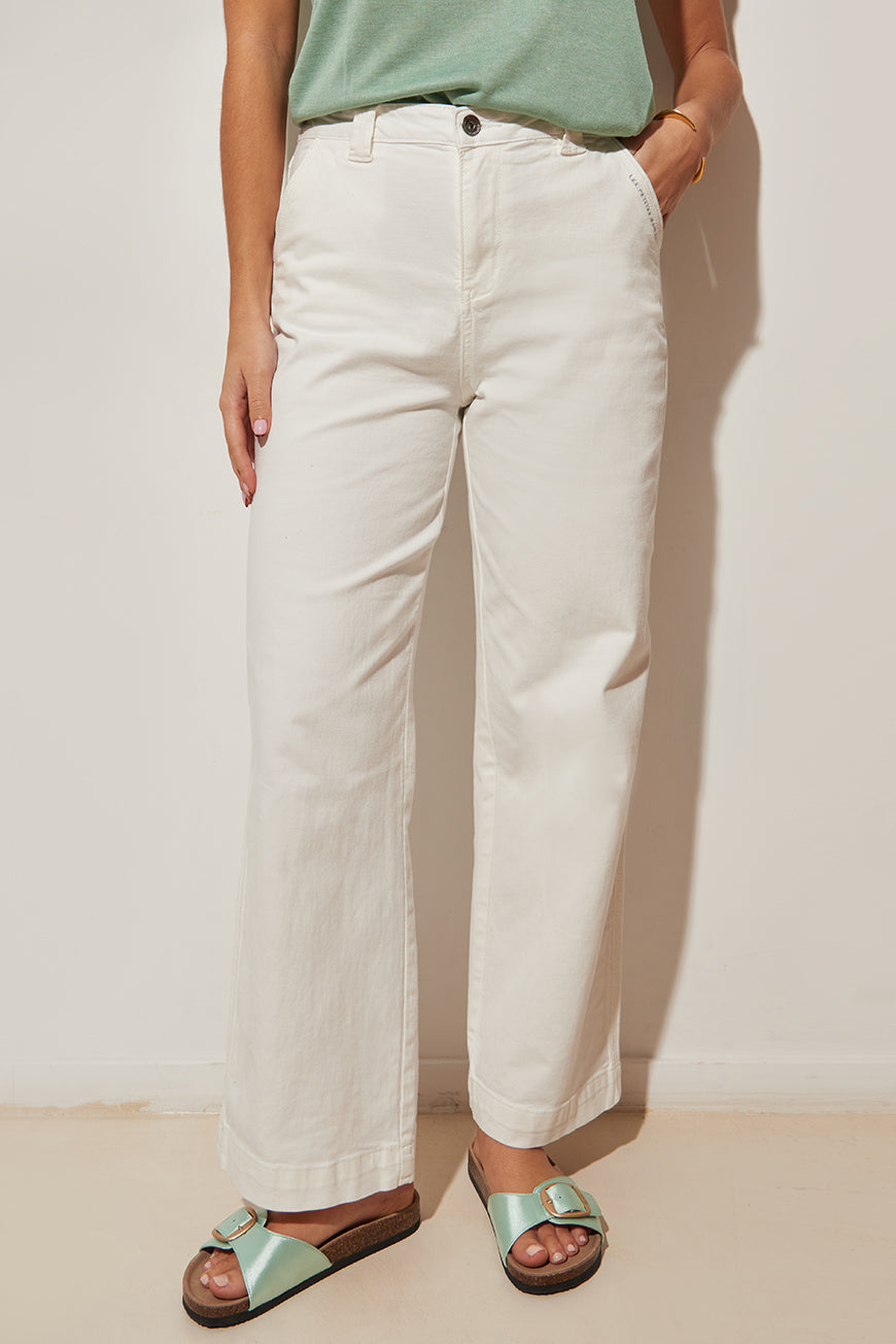 PANTALON WIDE LARGE ISORE BLANC