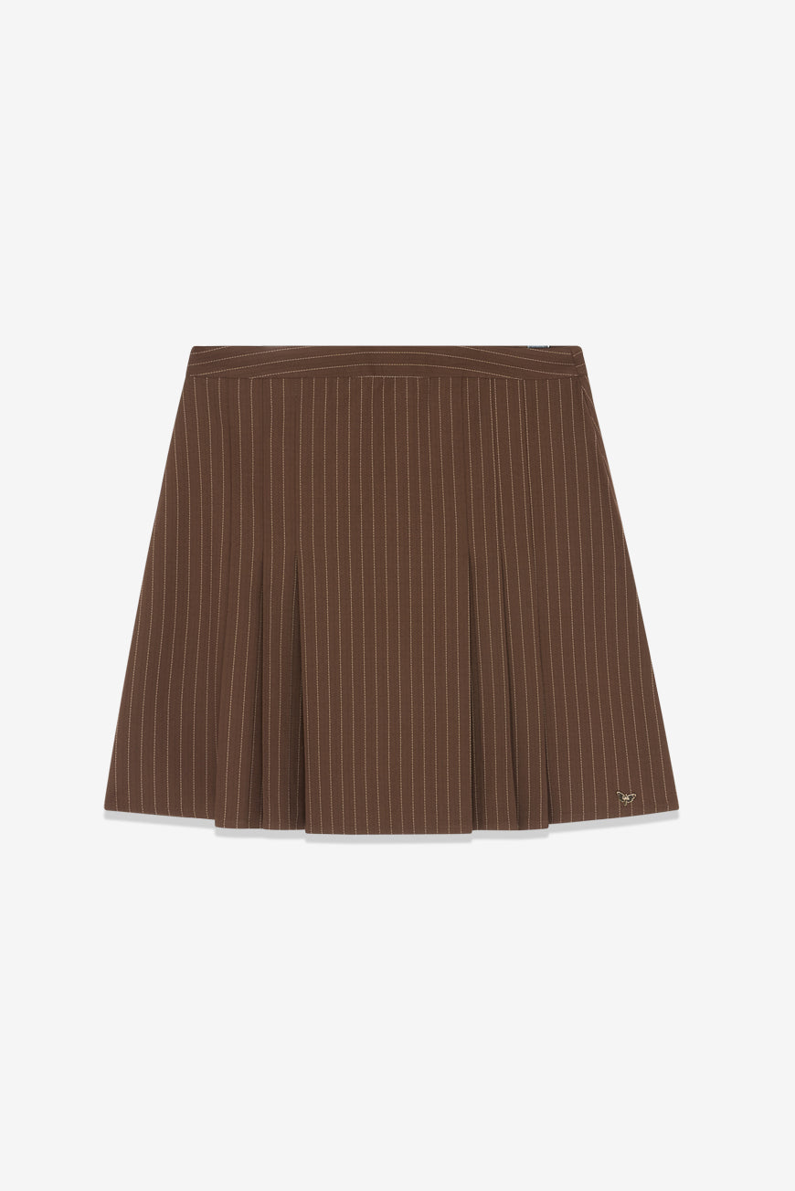 JUPE COURTE PLISSEE A RAYURES JEMINA