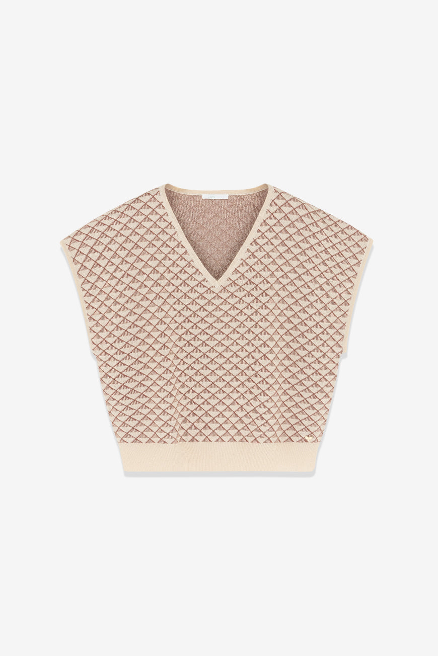 PULL SANS MANCHE COL V MALYA