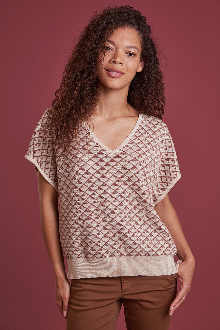 PULL SANS MANCHE COL V MALYA