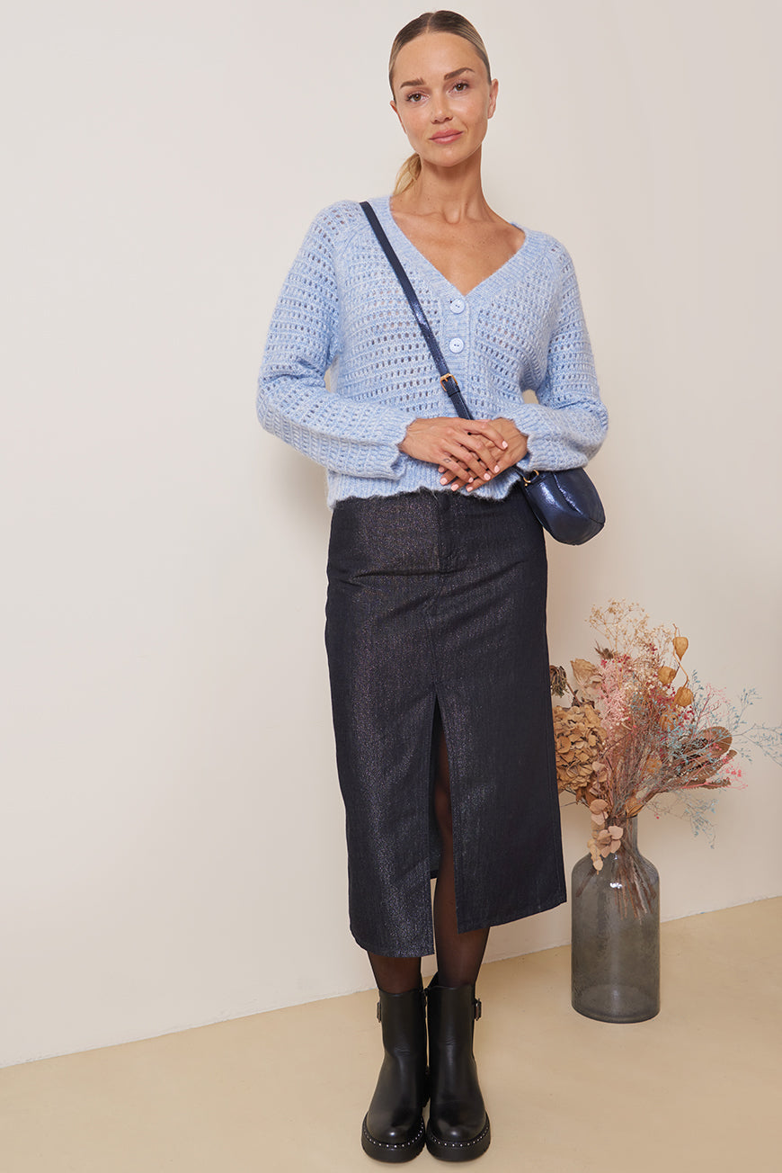 GILET MAILLE AJOUREE MANDDY