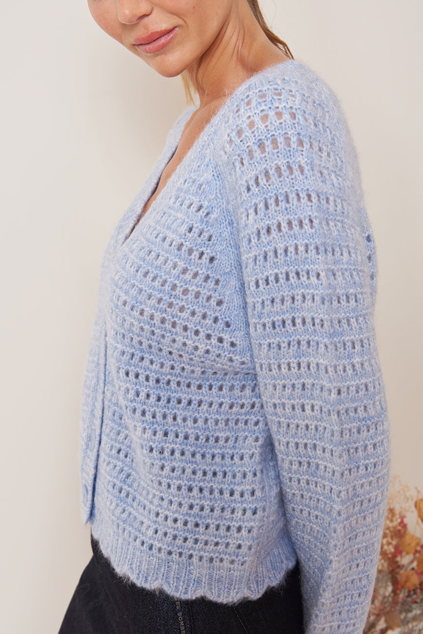 GILET MAILLE AJOUREE MANDDY