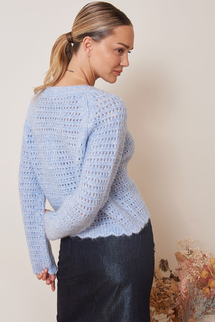 GILET MAILLE AJOUREE MANDDY