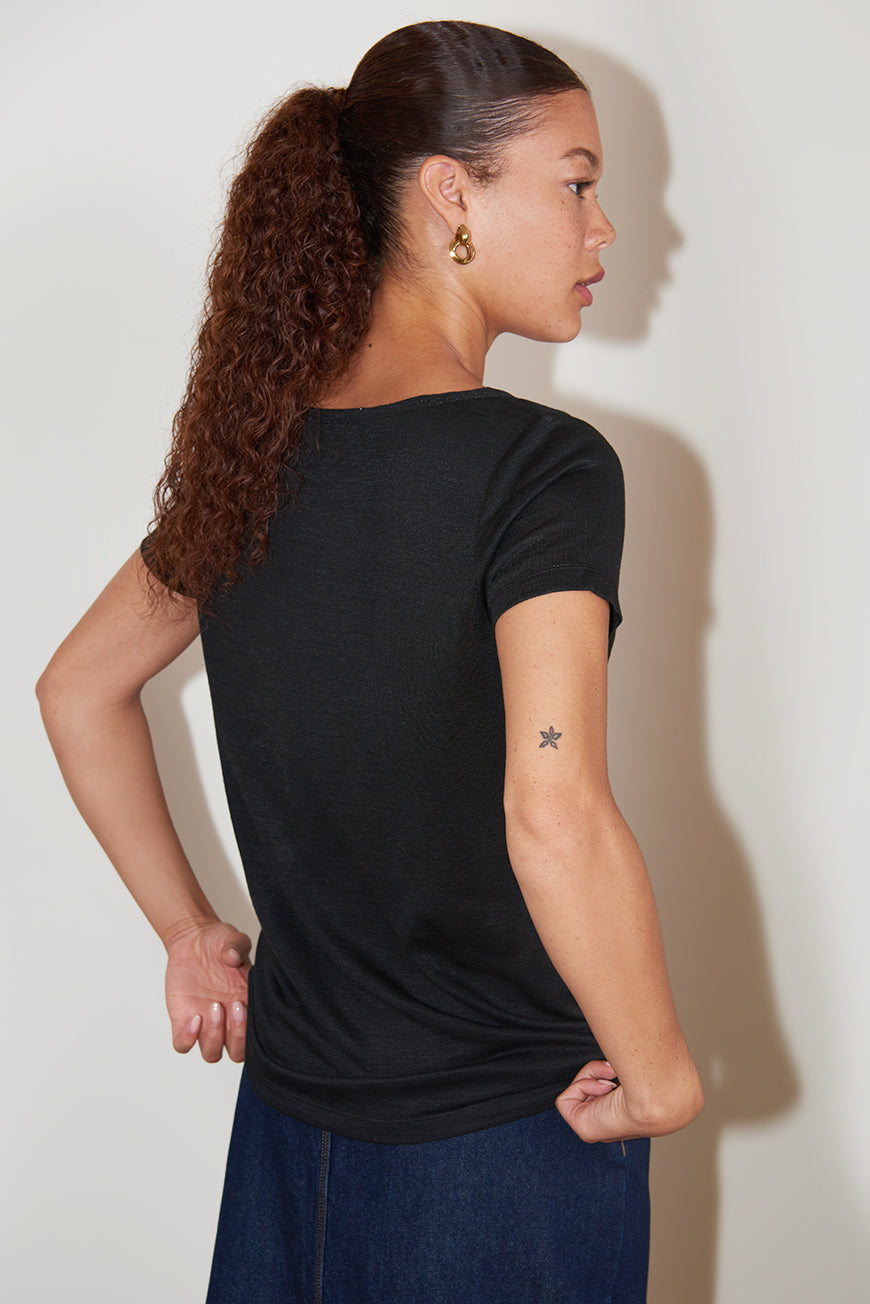 TEE SHIRT COL PAILLETE ARIANA