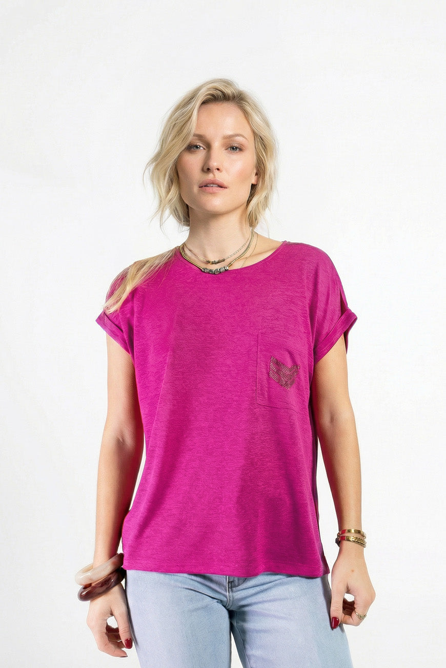 TEE SHIRT NOUMEA FUCHSIA