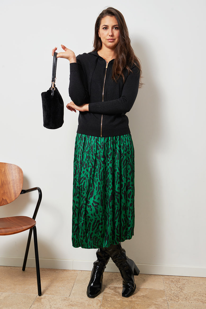 JUPE CELENA PRINT VERT FELIN