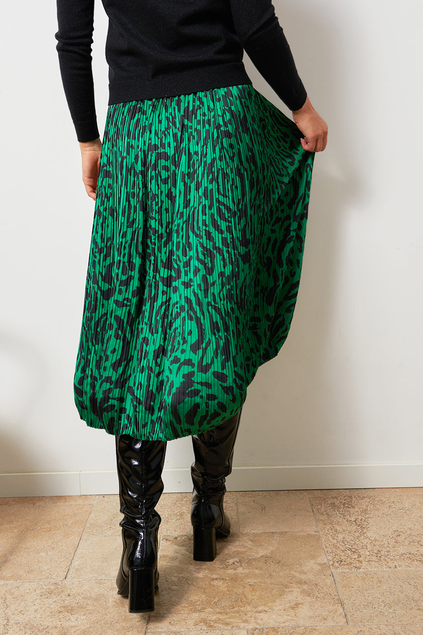 JUPE CELENA PRINT VERT FELIN