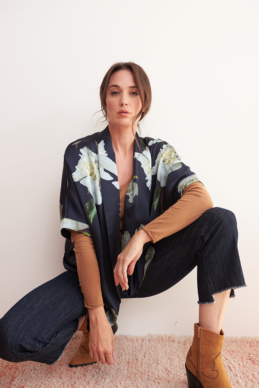 KIMONO GENIA PRINT NUIT CEYLAN