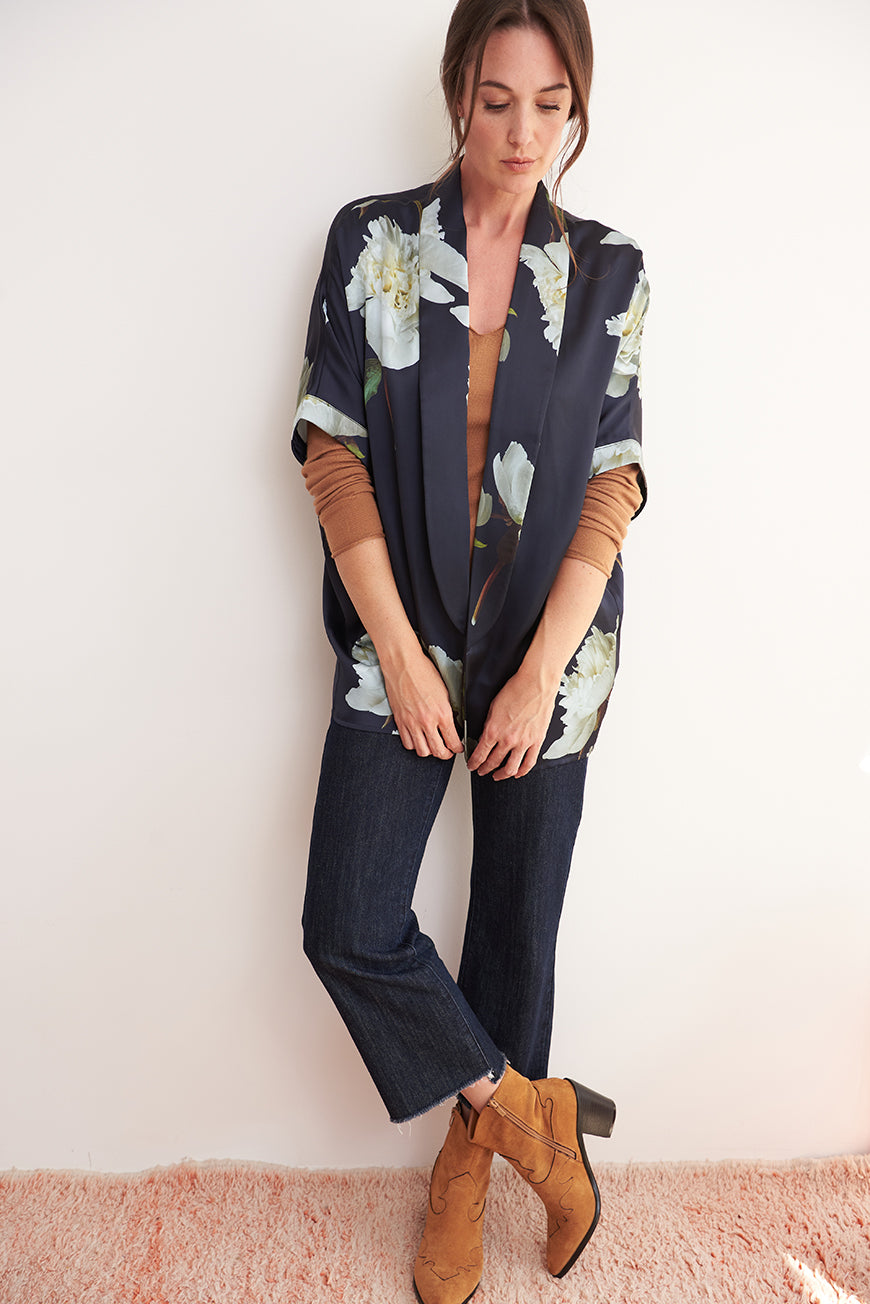 KIMONO GENIA PRINT NUIT CEYLAN