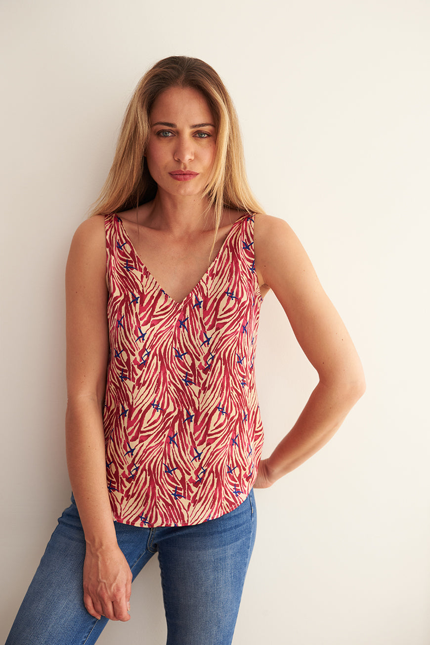 TOP FEDERICA PRINT BEIGE WALK