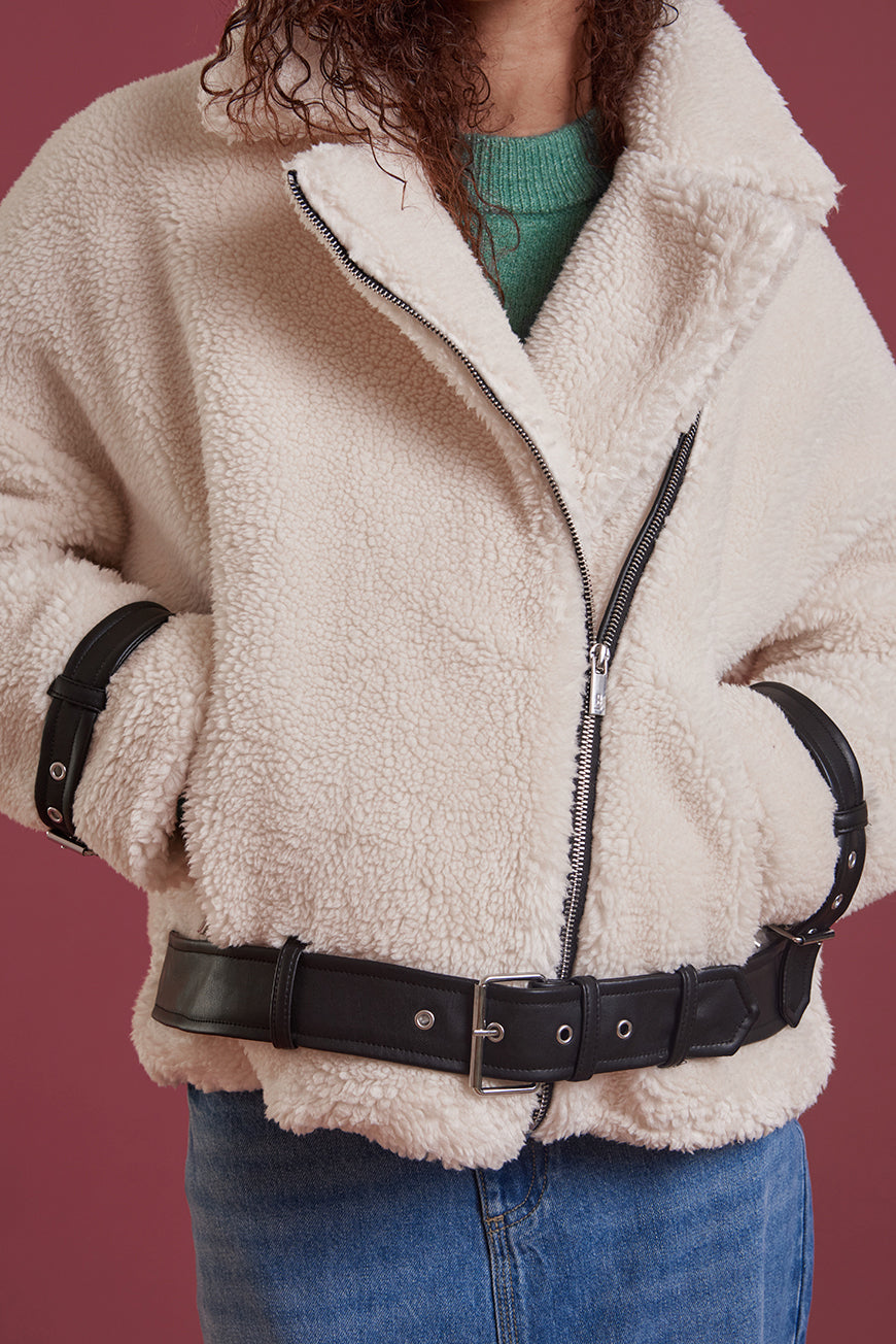 MANTEAU SHERPA CEINTURE MAIWEEN