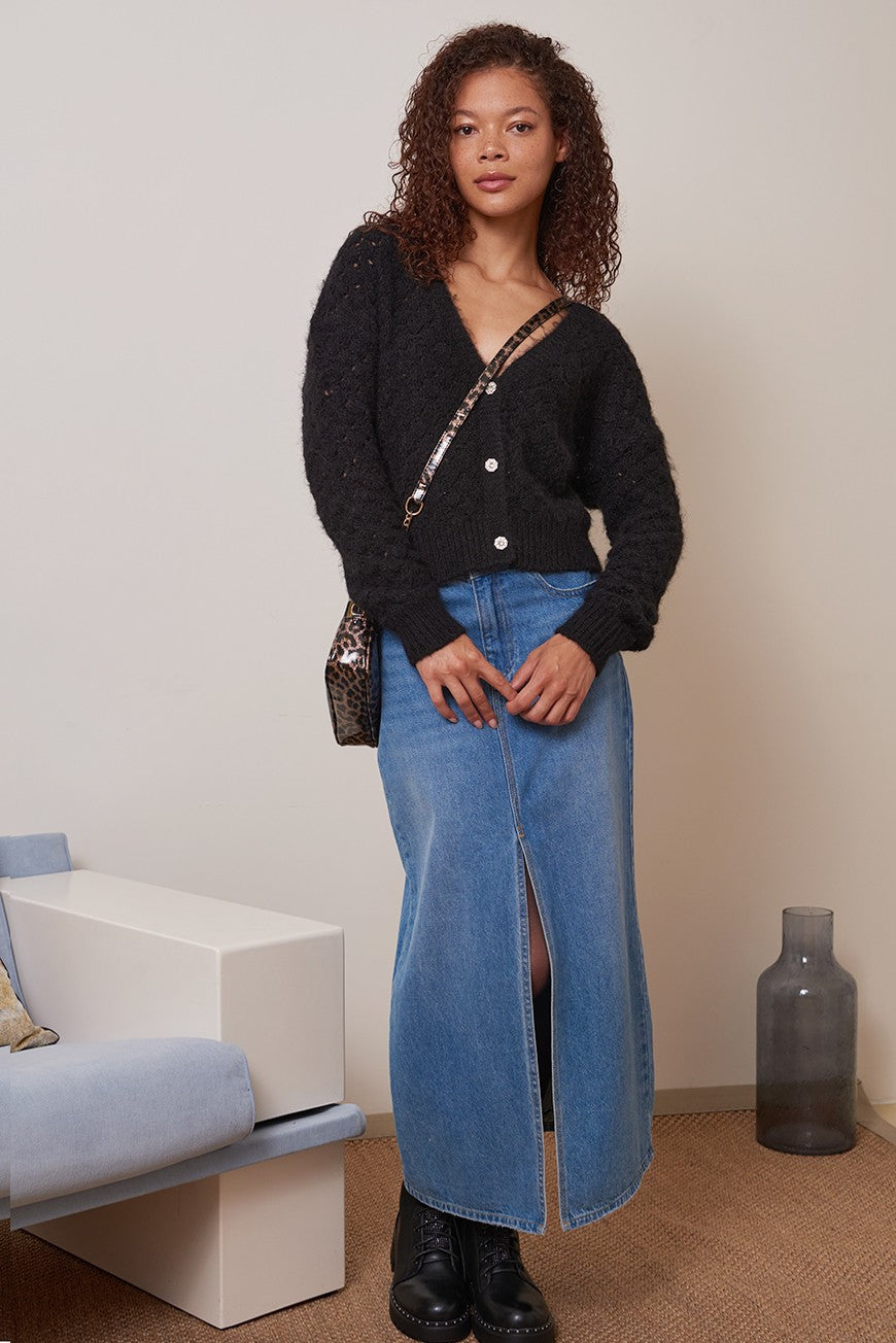 GILET MAILLE AJOUREE MEGHAN