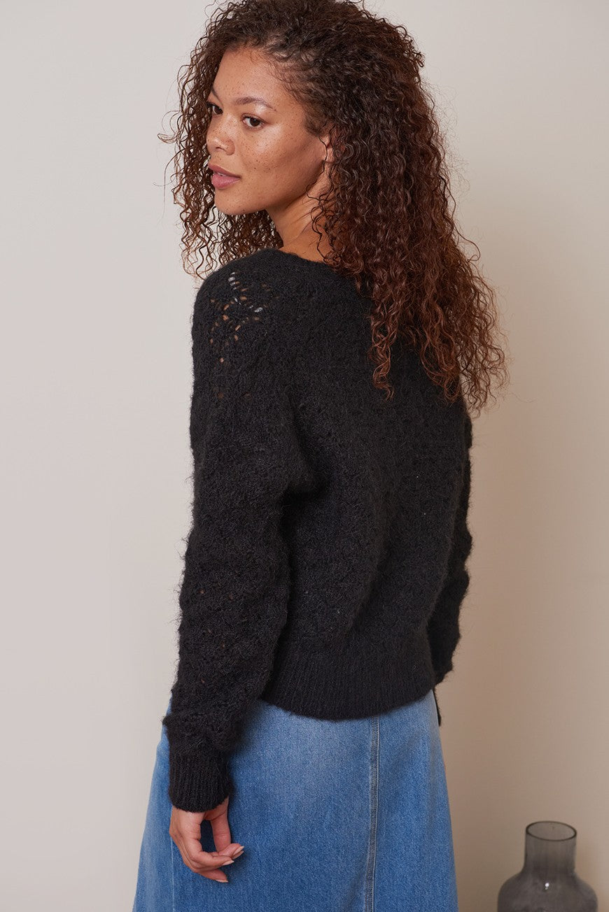 GILET MAILLE AJOUREE MEGHAN