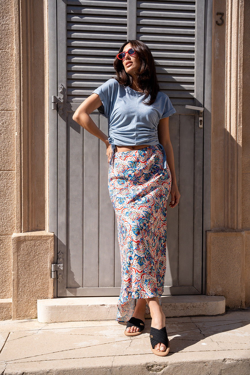 JUPE MIDI ASYMÉTRIQUE CHRYSTAL