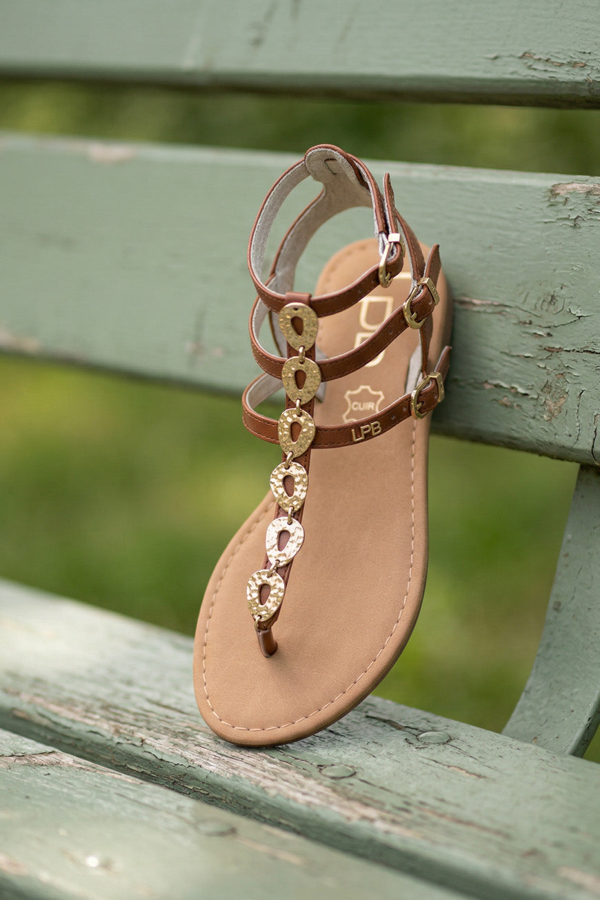 SANDALES NICOLE CAMEL PU