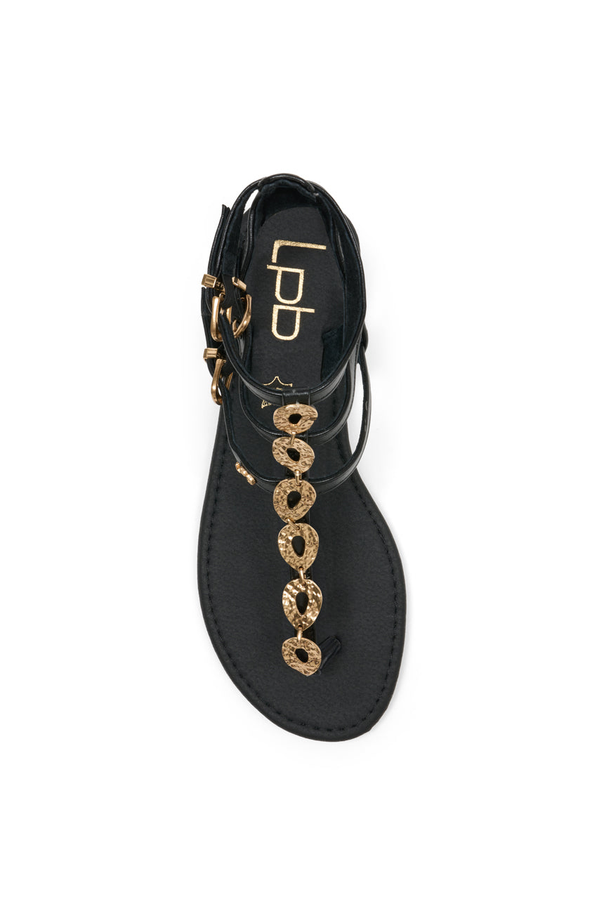 SANDALES NICOLE NOIR PU