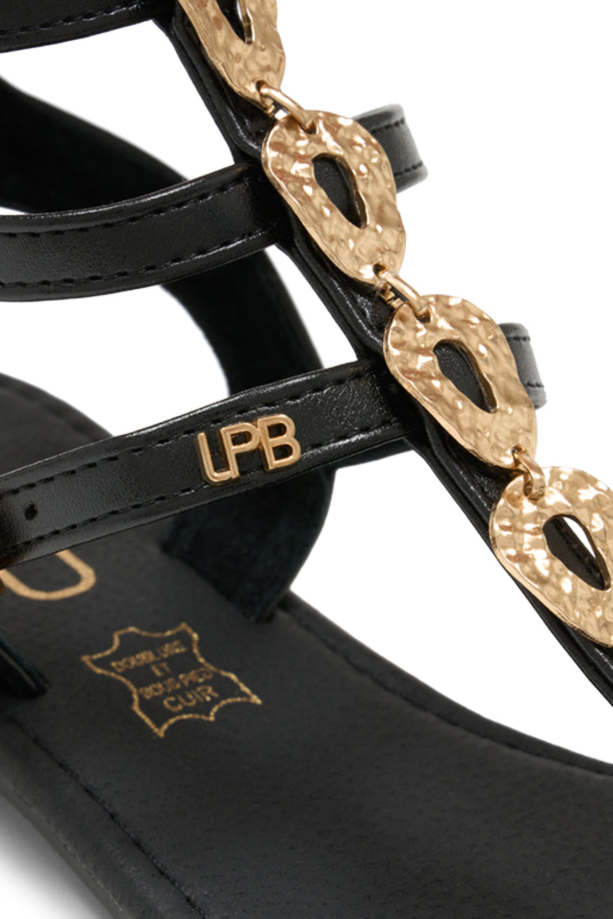 SANDALES NICOLE NOIR PU
