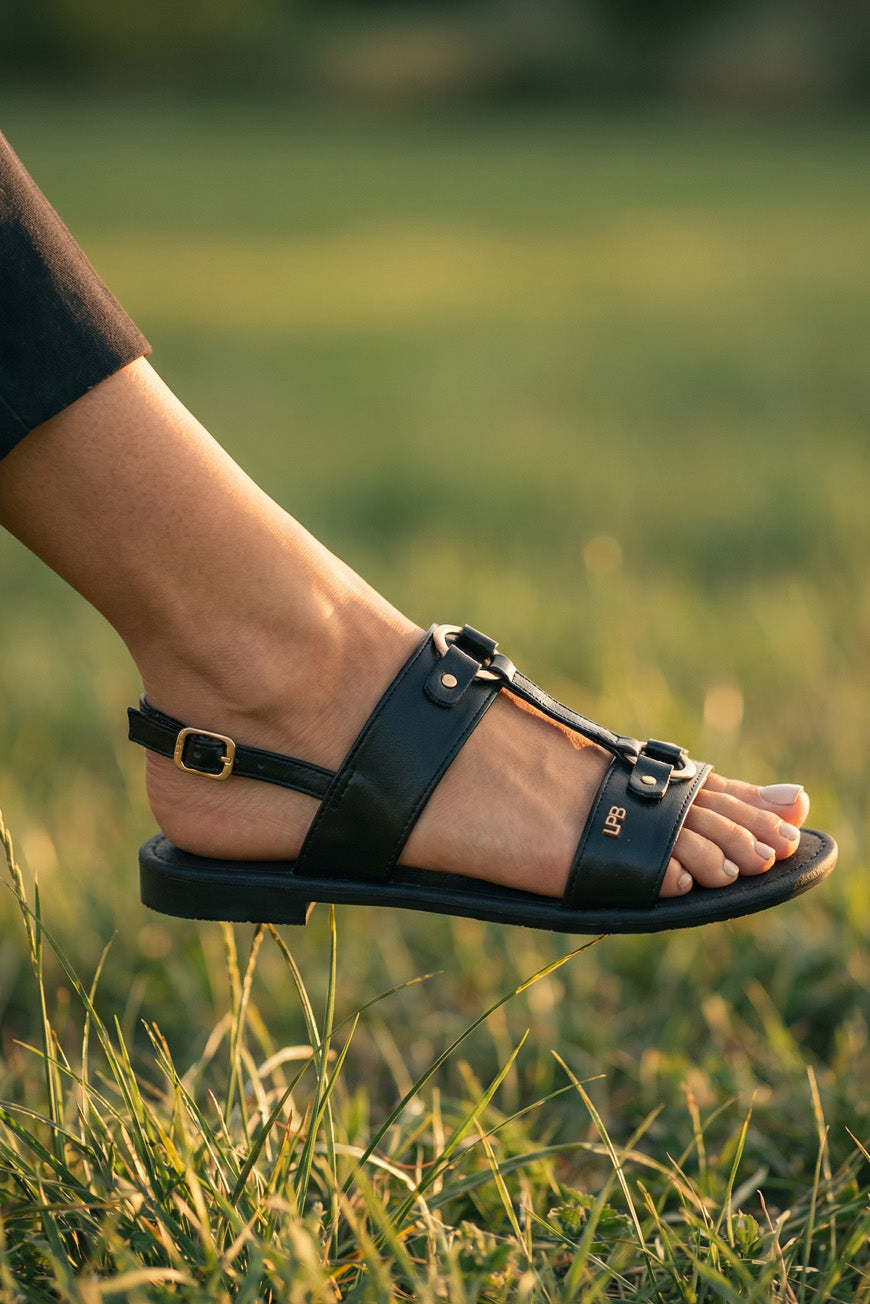 SANDALES NASSIA NOIR PU