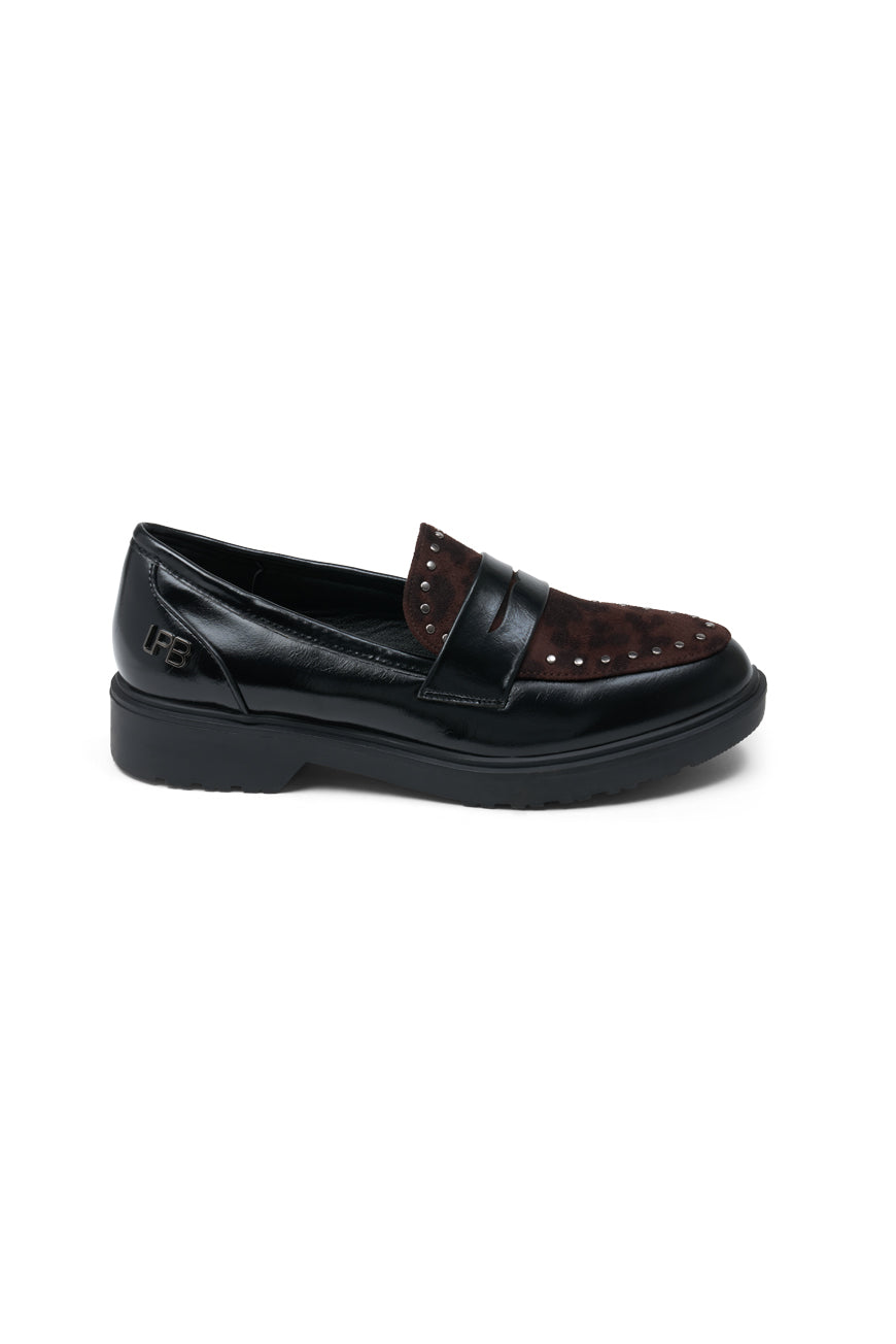 MOCASSINS PADOUE NOIR / CHOCO LEO