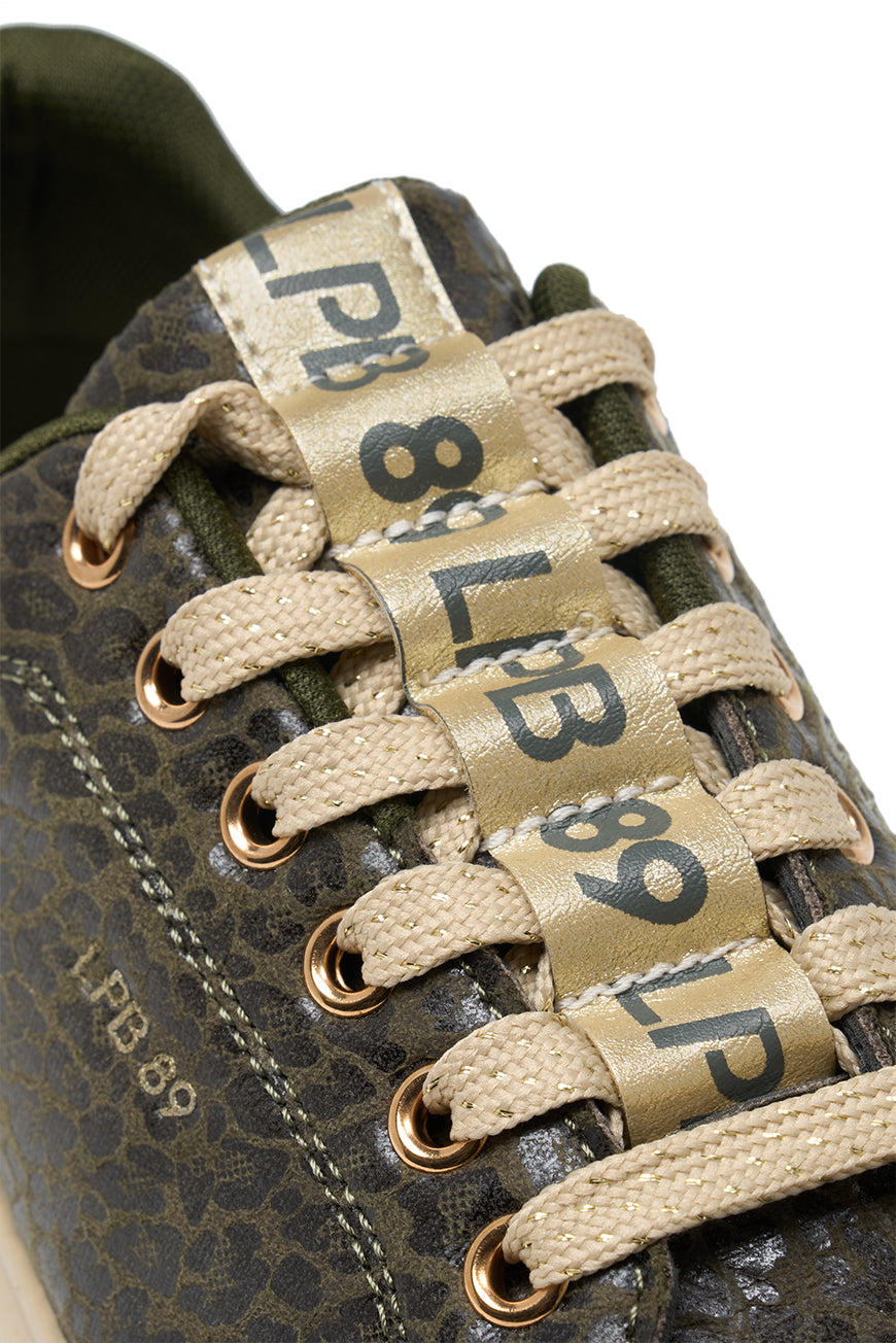 BASKETS MANON KAKI LEOPARD PU