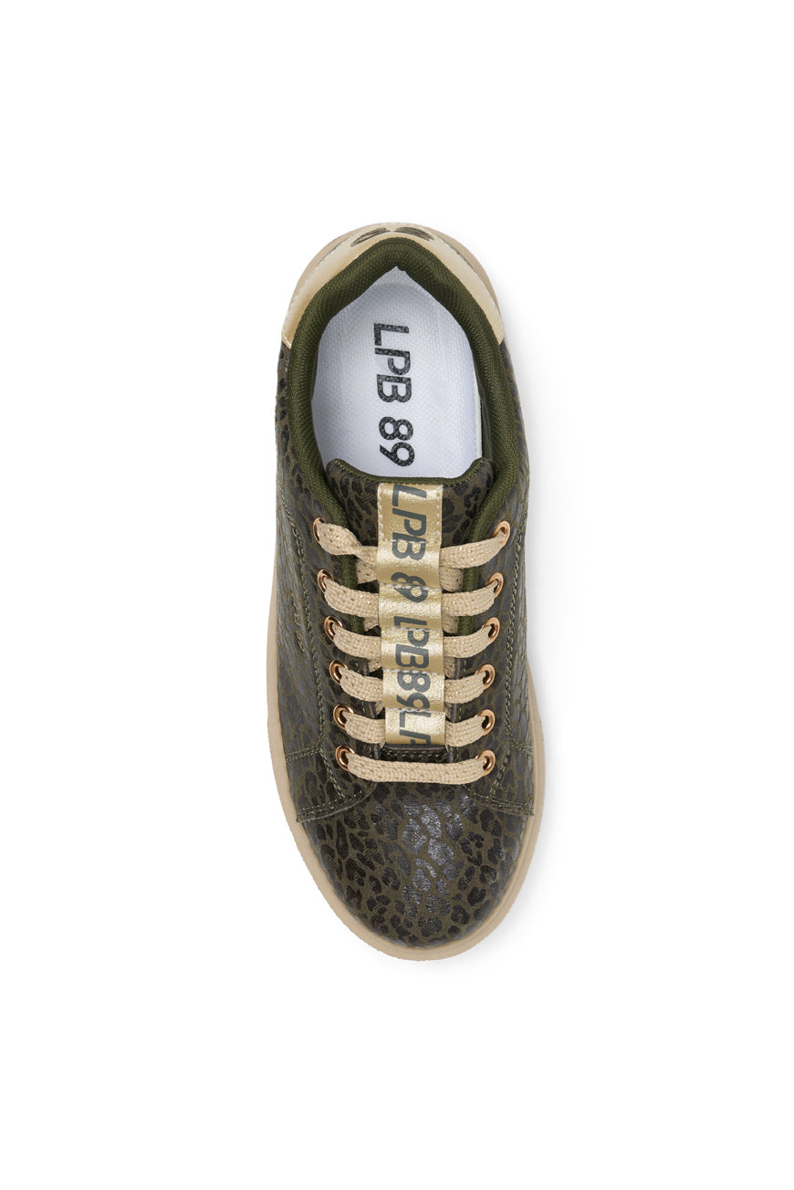 BASKETS MANON KAKI LEOPARD PU