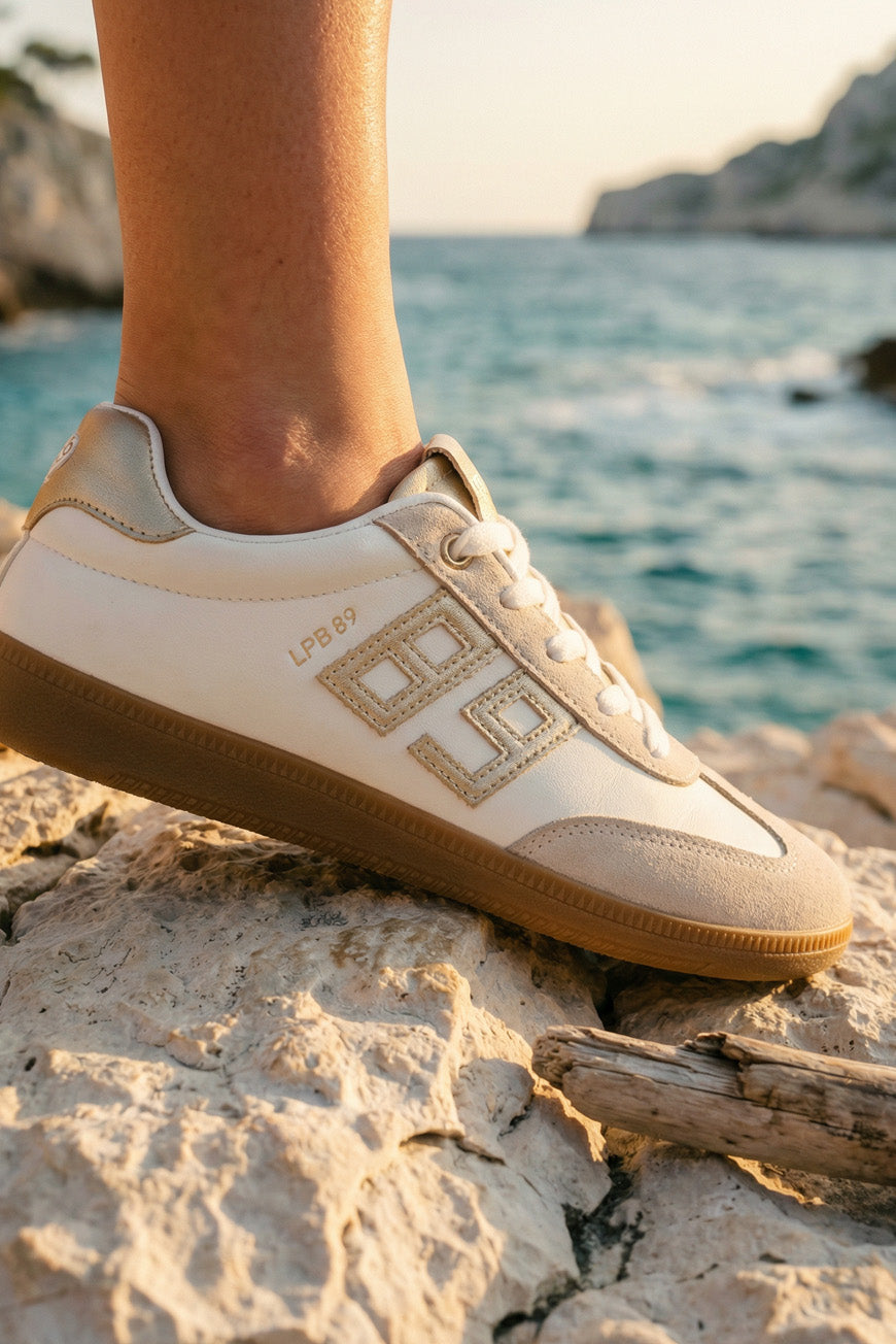 BASKETS NAIS BLANC / DOREE