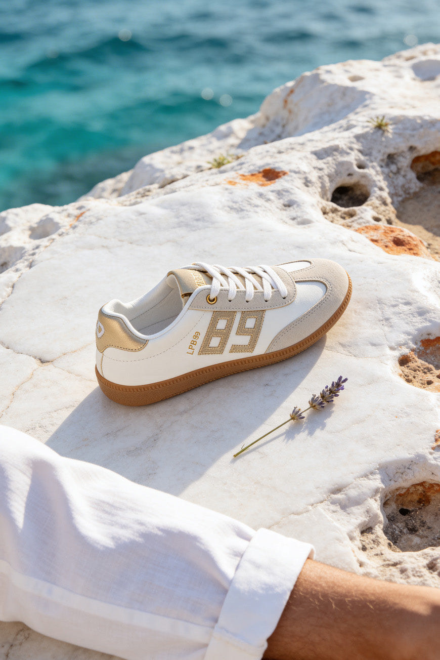 BASKETS NAIS BLANC / DORE