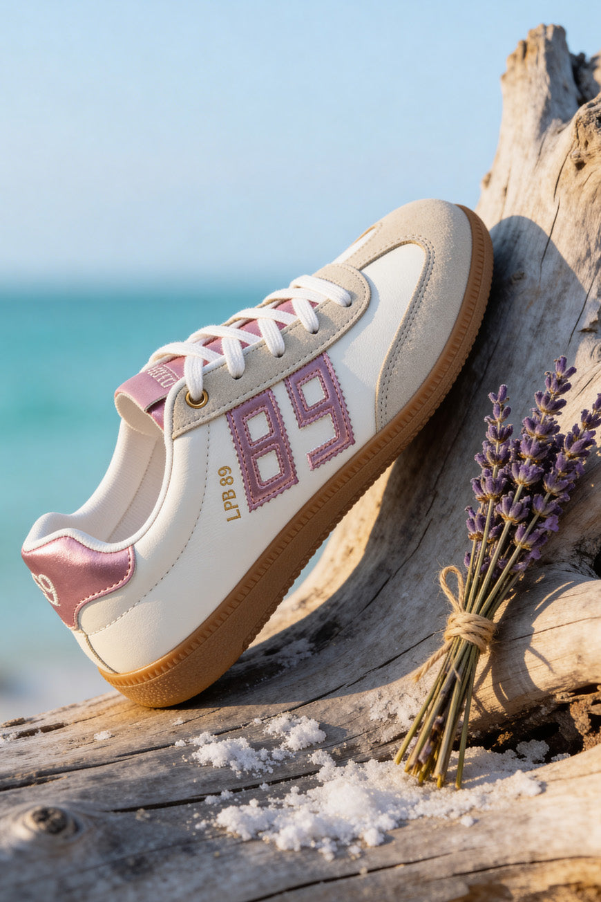 BASKETS NAIS BLANC / ROSE METAL